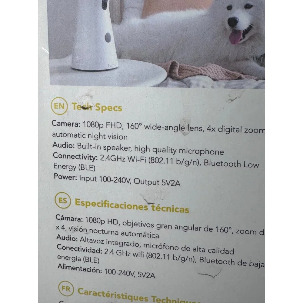 Furbo Dog Camera 2.5T Treat Dispenser & Bark Alerts –‎ No Power Brick